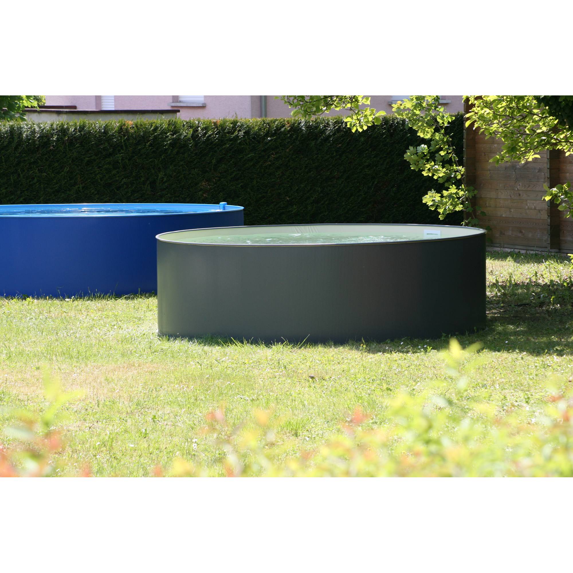Stahlwandpool rund anthrazit 120cm tiefe in verschiedene gr en ebay